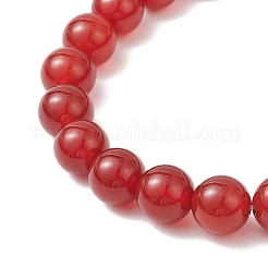 Браслеты из натурального сердолика для пары&nbsp;BJEW-JB12177