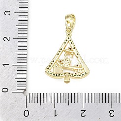 Рождественские латунные подвески с микропаве из фианита&nbsp;LS-KK-H518-03C-G