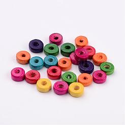 Бессвинцовые плоские круглые бусины из натурального дерева&nbsp;X-YTB021