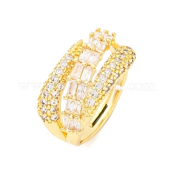 Кольца для женщин с микропаве из латуни и прозрачными кубическими цирконами&nbsp;RJEW-U047-12G
