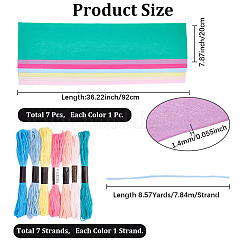 7шт. нетканый войлочный материал 7-х цветов&nbsp;DIY-CP0012-69E