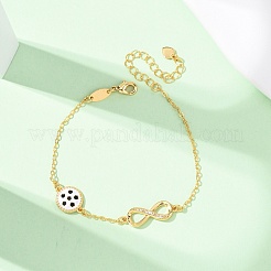 Спортивные браслеты с латунными микрокристаллами кубических цирконий в форме бесконечности&nbsp;LS-BJEW-D386-01E-G