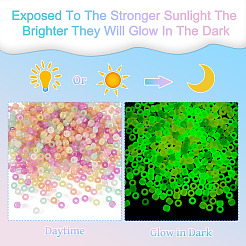 500 шт. светящиеся прозрачные акриловые бусины&nbsp;LACR-TA0001-09