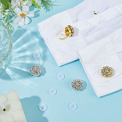 8 шт. запонки из латуни с двухцветными стразами&nbsp;KK-ME0003-83