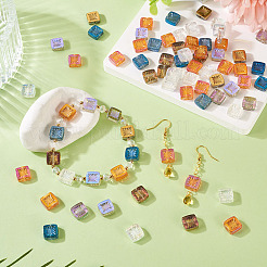 100шт 5 цвета гальванические прозрачные стеклянные бусины&nbsp;EGLA-TA0013-14