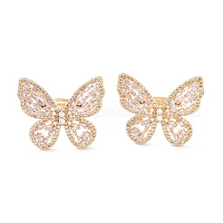 Регулируемые кольца из латунного микропаве из циркония&nbsp;RJEW-A002-04G