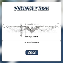 2 шт. цепь для обуви из сплава летучей мыши&nbsp;AJEW-FG0004-50A