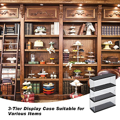 Одноуровневая прямоугольная прозрачная акриловая витрина для минифигурок&nbsp;ODIS-WH0099-08A