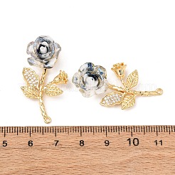 Латунный микропаве прозрачный кубический цирконий с подвесками из смолы&nbsp;KK-G543-21G