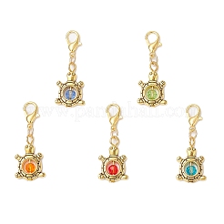 Подвеска в тибетском стиле из сплава и стеклянных бусин черепаха&nbsp;HJEW-JM03216