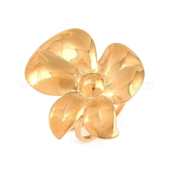 Открытые кольца-манжеты в виде цветка из нержавеющей стали 304&nbsp;RJEW-Z137-04G