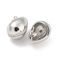 Серьги-гвоздики из латуни с цирконием&nbsp;LS-EJEW-Q799-02D-P