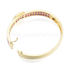 Шарнирный браслет с пряжкой для ремня из кубического циркония&nbsp;BJEW-N014-012