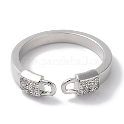 Латунные микро проложить манжеты кольца кубического циркония&nbsp;RJEW-G310-04P