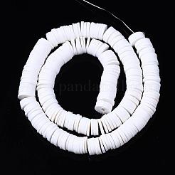 Плоские круглые бусины из глины ручной работы полимерные&nbsp;CLAY-R067-10mm-17