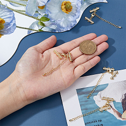 4 комплект латунных удлинителей цепей с микро-паве из кубического циркония&nbsp;KK-HY0003-15