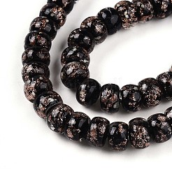 Светящиеся стеклянные бусины ручной работы из золотой фольги&nbsp;FOIL-N029-02A-01