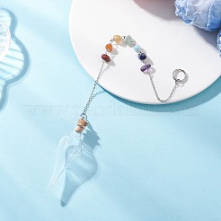 Каплевидные стеклянные пробковые бутылки с заостренными концами для биолокации&nbsp;HJEW-JM04492