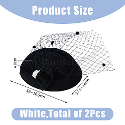Шляпа-таблетка с бантом из шерсти и фетра с железными заколками для волос из кожи аллигатора&nbsp;MRMJ-WH0077-113B