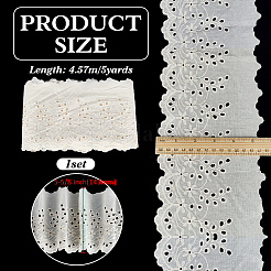 5 ярд хлопчатобумажных кружевных лент с вышивкой в виде цветка и волнистыми краями&nbsp;OCOR-FG0002-85B