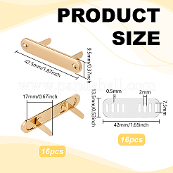 16 шт. Декоративные застежки для сумок овальной формы из цинкового сплава&nbsp;PURS-PH0001-35KCG