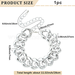 1 шт. алюминиевая толстая кубинская цепочка-чокер ожерелья для женщин&nbsp;NJEW-SP0001-11P