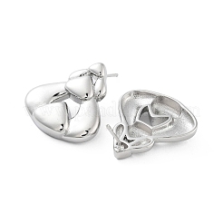 Серьги-гвоздики из латуни с полыми каплями&nbsp;EJEW-Q811-10P