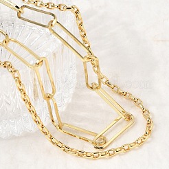 Латунная цепочка из скрепки&nbsp;NJEW-L013-17G