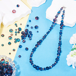 4 нити 4 стиля прозрачные стеклянные бусины с покрытием для выпечки&nbsp;DGLA-TA0001-34