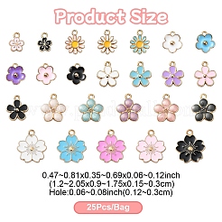 25шт 25 стиля светлые позолоченные подвески из сплава с эмалью&nbsp;ENAM-YW0004-33