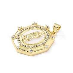 Латунные микропаве прозрачные подвески с фианитом&nbsp;KK-B141-48G-02