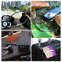 40 шт. брелок из нержавеющей стали с проволочным кабелем и краской для выпечки&nbsp;AJEW-SC0003-42