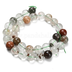 Натуральный зеленый lodolite кварц бисер пряди&nbsp;G-L642-B06-12mm