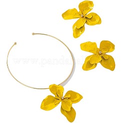 Комплекты из серег-гвоздиков и чокеров с цветочным узором для женщин&nbsp;WG42A9F-01