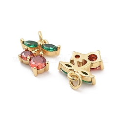 Подвески из вишневой стойки с покрытием из латуни с микропаве из кубических цирконий&nbsp;KK-G512-24G