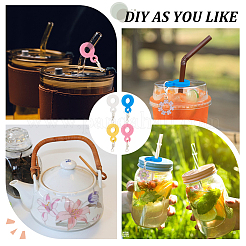 8шт 4-х цветные силиконовые соломенные подвески FIND-GO0003-51