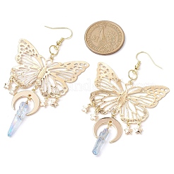 Серьги-подвески из натурального кварцевого кристалла&nbsp;EJEW-TA00588