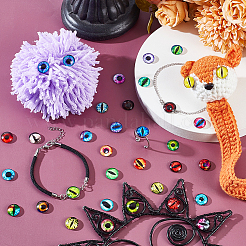 100 шт. полукруглые/купольные стеклянные кабошоны с принтом в виде драконьего глаза&nbsp;GLAA-GA0002-28