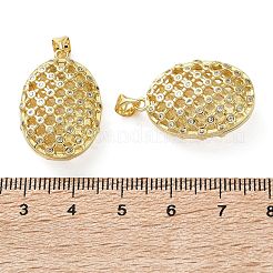 Латунные микропаве прозрачные подвески с фианитом&nbsp;KK-D221-19G-04