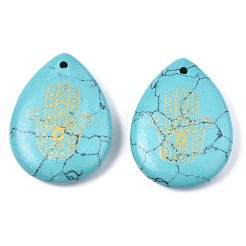 Синтетические бирюзовые подвески&nbsp;G-T122-73H