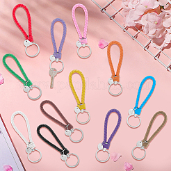 12шт 12 цвета ПУ кожаный брелок для вязания&nbsp;KEYC-CL0001-21