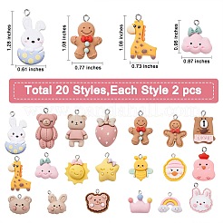 Подвески из непрозрачной смолы в стиле 40 шт.&nbsp;RESI-SZ0002-70