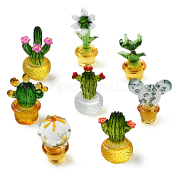 8шт. 8-х видов стеклянных фигурок кактусов&nbsp;DJEW-CJ0001-12