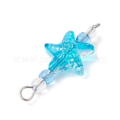 Градиентная краска для выпечки прозрачное стекло и бисер подвески-соединители в виде морской звезды&nbsp;PALLOY-JF03848