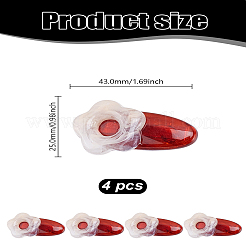 4 шт. акриловые заколки для волос из кожи аллигатора&nbsp;OHAR-LP0002-17B