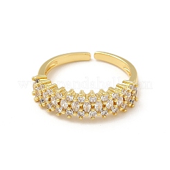 Открытое кольцо-манжета из прозрачного кубического циркония&nbsp;RJEW-I092-10G