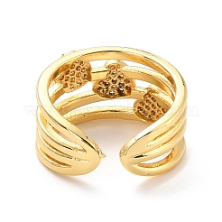 Кольцо на палец манжеты с кубическим цирконием в форме сердца на день святого валентина&nbsp;RJEW-C004-04-RS