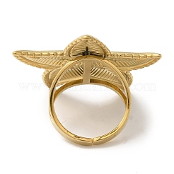 Ионное покрытие (ip) 304 нержавеющая сталь звезда открытые манжеты кольца для женщин&nbsp;RJEW-Z053-10G