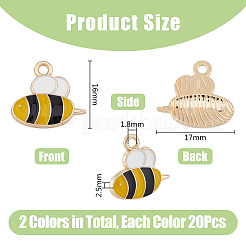 40шт 2 цвета легкие позолоченные подвески из сплава&nbsp;ENAM-DC0014-97