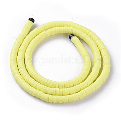 Плоские круглые бусинки распорки ручной полимерной глины&nbsp;X-CLAY-R067-4.0mm-23